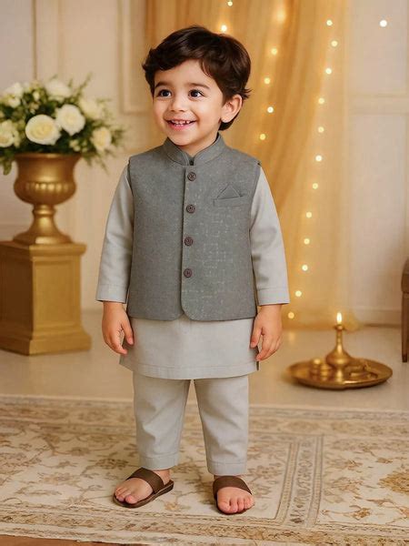 Boys Kurta Pajama with Designer Nehru Jacket | Ethnic Wear Set for Fes ...