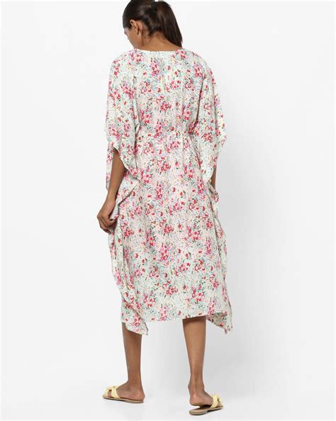 White Floral Print Gown Set – The Kaftan Company