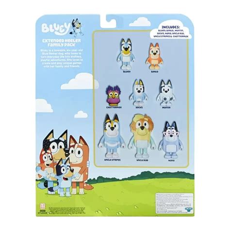 Buy Bluey EXTENDED FAMILY HEELER PACK Chattermax Nana Socks Uncle ...