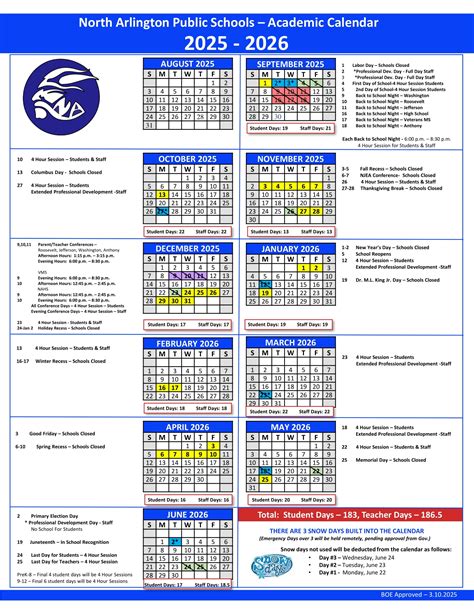 North Arlington School District Calendar 25-26 Revised [PDF] - EduCounty