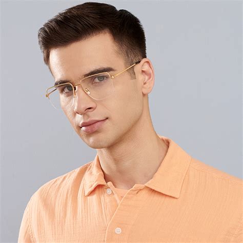 Buy Gold Black Half Rim Square John Jacobs Supreme Steel JJ E13555 - C2 ...