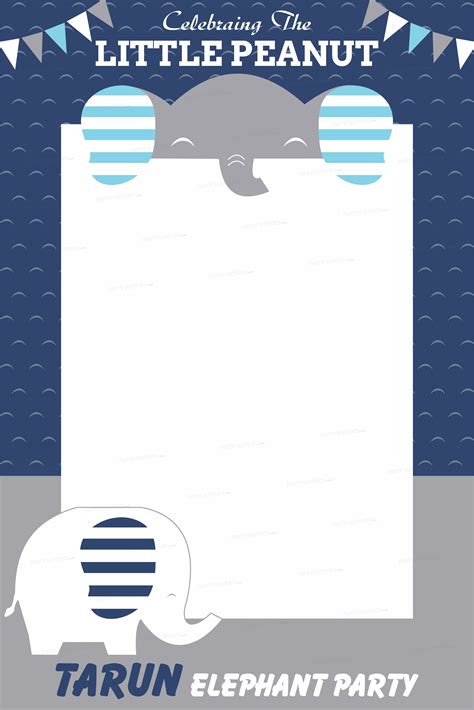 Blue Elephant Theme Customized Photobooth | Party Supplies – Party ...