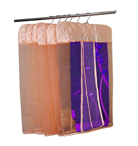 atorakushon® Satin Net Hanging Saree Cover Garments Wedding Wardrobe ...