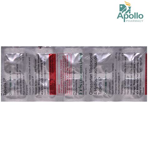 Olmin 20-H Tablet 10's Price, Uses, Side Effects, Composition - Apollo ...