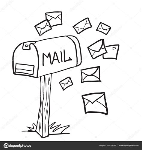Mail Box With Letter Clip Art