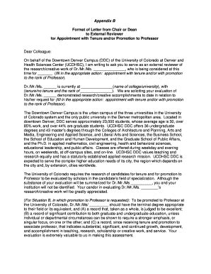 Fillable Online ucdenver Exhibit B-Format of bLetter tob External ...