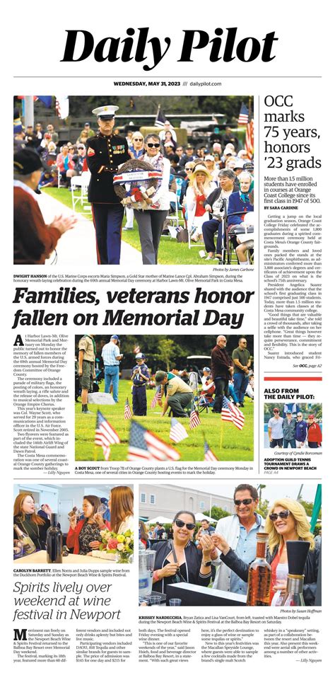 Daily Pilot e-newspaper: Wednesday, May 31, 2023 - Los Angeles Times