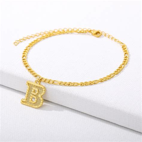 Figaro Cuban Link Chain 18K Gold Plated Waterproof Stainless Steel Ank ...