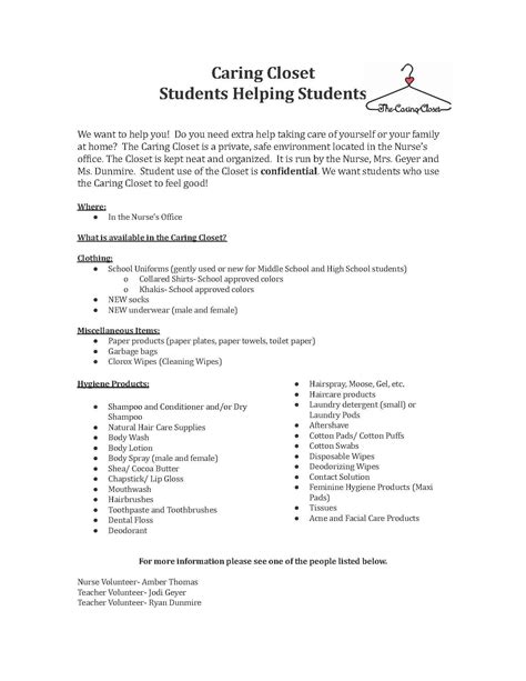 Caring Closet In Need of Donations | Steel Valley School District