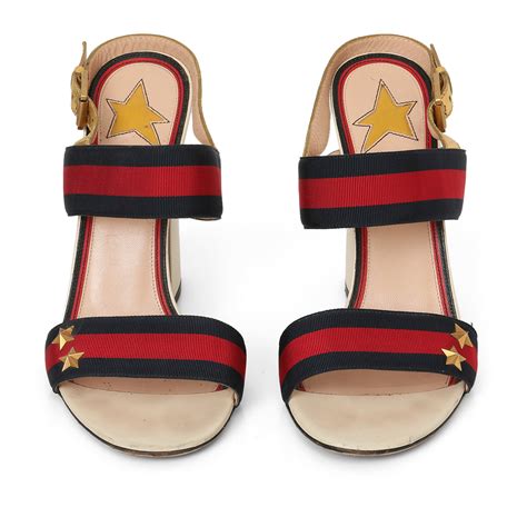 Multicolour Leather & Web Trim Block Heel Sandals - 39.5 – Confidential ...