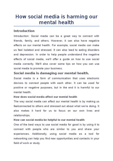 How social media is harming our mental health - How social media is ...