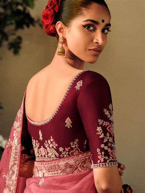 Buy Peach Embroidered Silk Wedding Wear Saree From Ethnic Plus