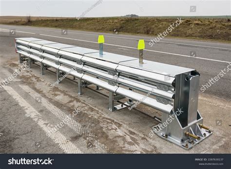 Installation Median Crash Barriers On Highway Stock Photo 2287630137 ...