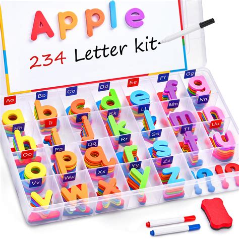 Amazon.com: JoyCat Classroom Magnetic Letters Kit Colorful 234 Pcs with ...