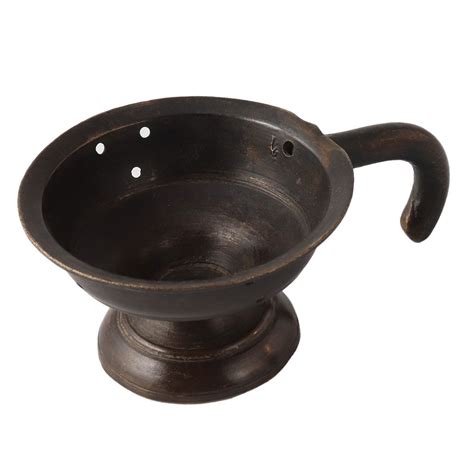Brass Dhoop Burner With Handle In Black Finish