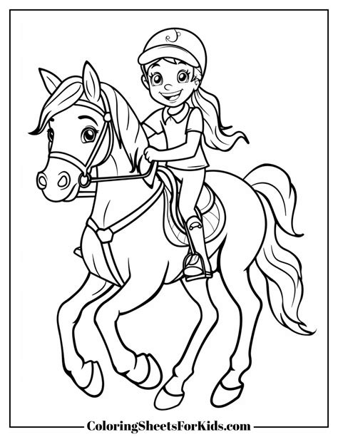 Horse Riding Coloring Pages