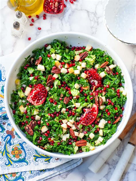 Pomegranate Apple Kale Salad (video) - Tatyanas Everyday Food