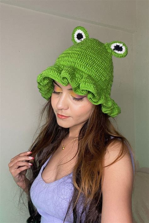 Frog Crochet Bucket Hat | Sugercandy – SUGERCANDY
