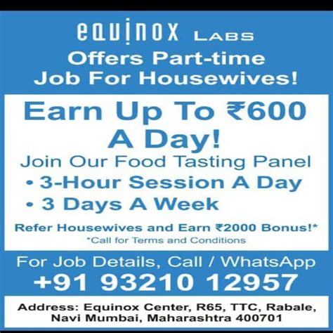Equinox Labs on LinkedIn: #equinoxlabs #parttime #housewives #job #food #passiveincome # ...