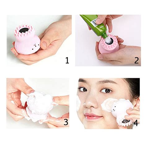 Facial Cleansing Brushes, Cute Octopus Shape Silicone Face Scrubber Ma ...