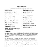 Image result for Intake Memo Example