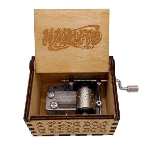 Buy Mini Music Box Hand Crank Naruto Musical Box Carved Wooden Musical ...