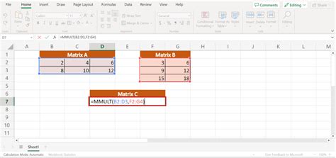 Matrix Multiplication in Excel 的图像结果