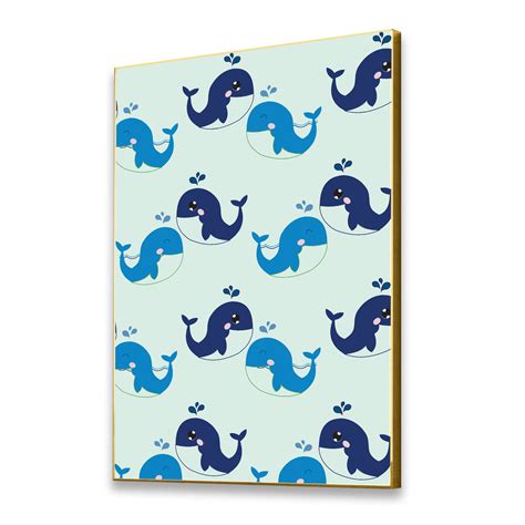 Elegant Blue Whale Pattern Décor Canvas Wall Painting – Nestroots