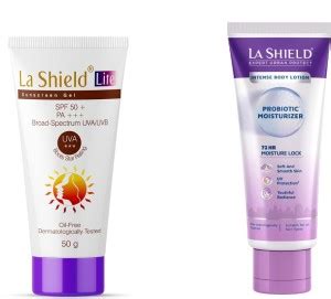 La Shield Lite SPF50+ PA+++ Mineral Based Sunscreen Gel 50g & Intense ...