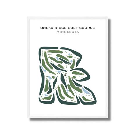 Oneka Ridge Golf Course, MN Golf Course Map Wall Art, Golf Map Canvas ...