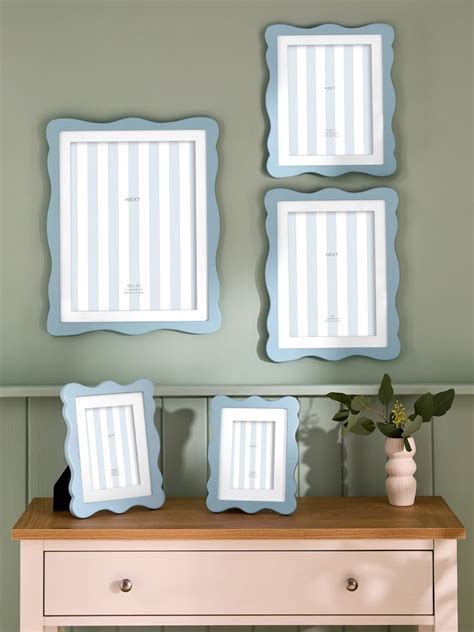 Buy Blue Wavy Wooden Photo Frame from Next India