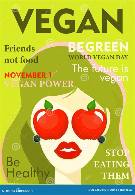 Modern Trendy Banner on the Theme of Vegetarianism. World Vegan Day. HEALTHY FOOD Stock Vector ...