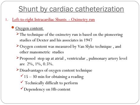 Assessment of shunt by cardiac catheterization | PPT
