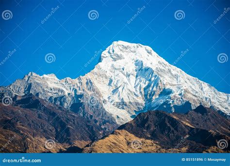 Beautiful Snow Mountain of Annapurna Himalayan Range Stock Photo ...