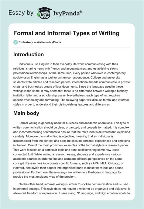 Informal Writing Examples 的图像结果
