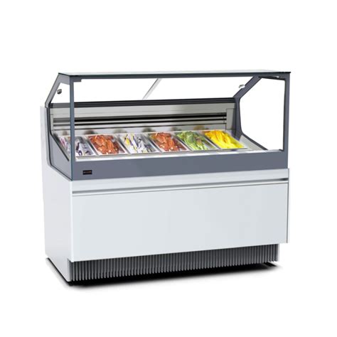 Customized 12 Pans Gelato Display Showcase Ice Cream Cabinet Freezer ...