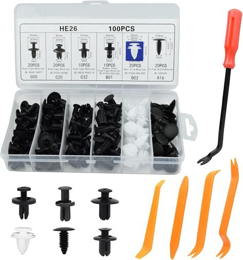 NEOUTH 100 Pieces Car Door Plastic Trim Panel Clips Set, 6 Sizes Nylon ...