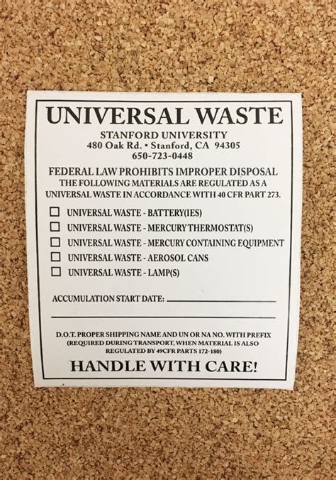Image result for Universal Waste Sticker Label