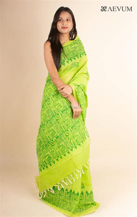 Tant Block Printed Cotton Saree without Blouse Piece - 4694 – AEVUM