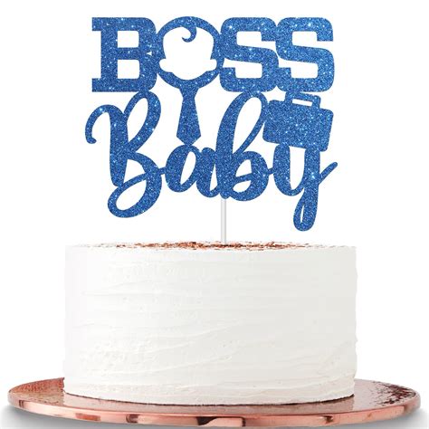 Buy Halawawa Blue Glitter Boss Baby Cake Topper - Birthday/Baby Shower ...