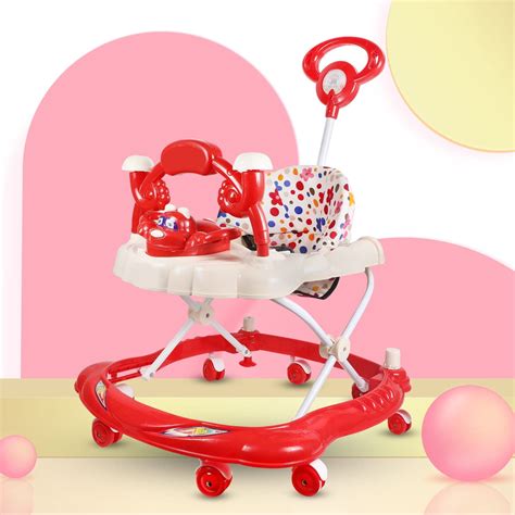 Buy Musical 2-in-1 Walker with Parent Rod Height Adjustable Baby Walker ...