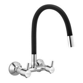 Ruhe Kara Wall-mount Kitchen Sink Mixer Tap with Black Silicone Spout ...