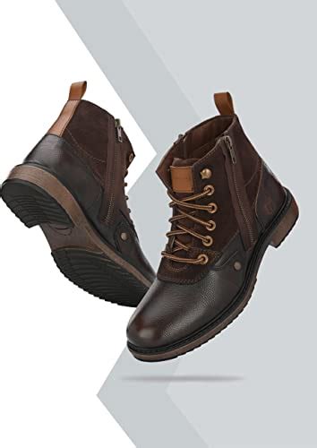 Buy MONDAIN Leather Stylish Long Ankle Chain Buckle Boots Shoes Boots ...