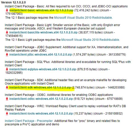 Oracle Database Client 的图像结果