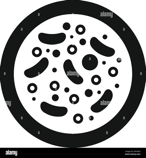 Black and white illustration of a petri dish, showing bacteria growing and multiplying in ...