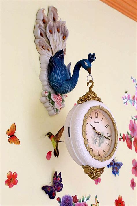 Pearl Multicolor Peacock Pendulum Wall Clock , Wall Watch , Wall Decor ...