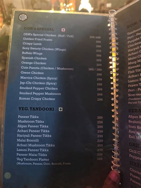 Menu at On DE Roof Restaurant (chennai), Chennai