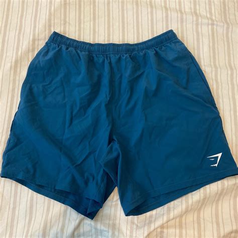 GYM SHARK SHORTS SIZE L (MENS) BLUE NAVY These... - Depop