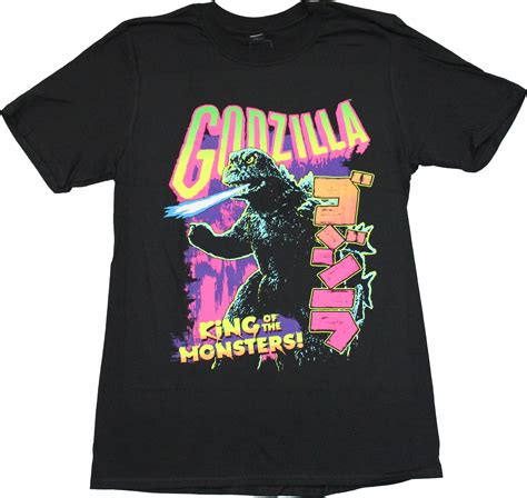 Godzilla Mens T-Shirt - King of Monsters Neon Style
