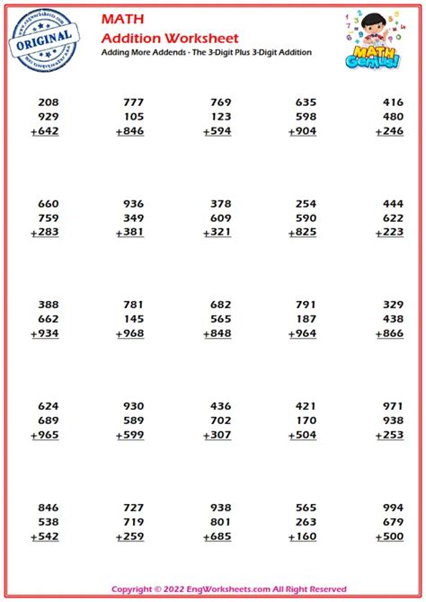 Image result for Addition 3-Digit Addends